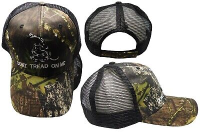 TRUMP 2024 Gadsden Don't Tread On Me Real Tree Camouflage Camo Mesh Cap Hat