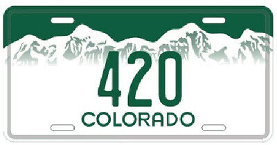 420 COLORADO ROCKY MOUNTIANS Aluminum Embossed License Plate