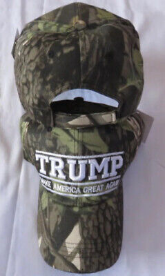 TRUMP 2024 WOODLAND FOREST CAMO  EMBROIDERED HAT CAP