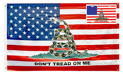 Wholesale Combo 3x5 USA American Gadsden Don't Tread On Me Flag & License Plate