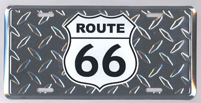 Rte 66 Route 66 Diamond 6"x12" Aluminum License Plate Tag