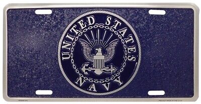 US Navy Blue Textured 6"x12" Aluminum License Plate - Officially Licensed