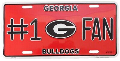 #1 Georgia Bulldogs Fan 6"x12" License Plate - OFFICIALLY LICENSED