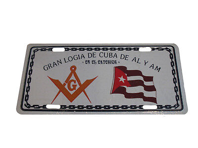 Mason Cuba Gran Logia De Cuba De Aly Y Am En El Exterior 6"x12" License Plate