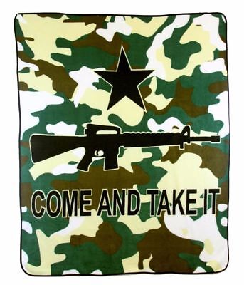 Come and Take It M4 Camo Camouflage 50x60 Polar Fleece Blanket Throw Plush Soft