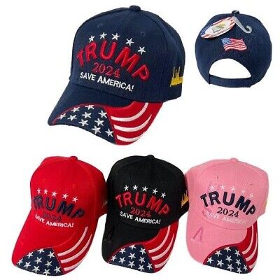 Trump 2024 SAVE AMERICA PATRIOTIC USA Embroidered BASEBALL Cap Hat (BLUE)