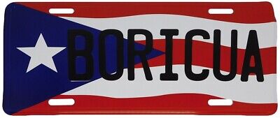 Puerto Rico Rican Flag Boricua 6"x12" Aluminum License Plate