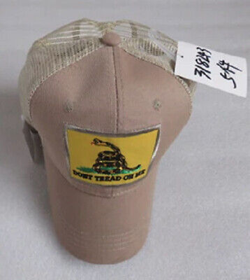 TRUMP 2024 GADSDEN DON'T TREAD ON ME TRUCKER MESH STYLE KHAKI STONE HAT CAP