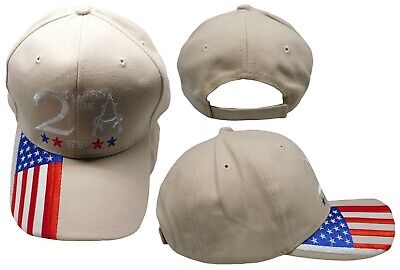 TRUMP 2024 Protect The 2A 2nd Amendment USA Flag Bill Embroidered Khaki Cap Hat