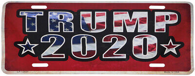 Trump *2020* Red With USA Overlay 6"x12" Aluminum License Plate USA Made