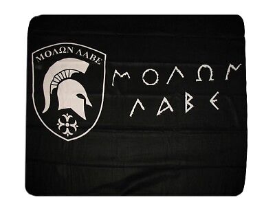 Molon Labe Come and Take it Spartan Flag 50x60 Black Polar Fleece Blanket Throw