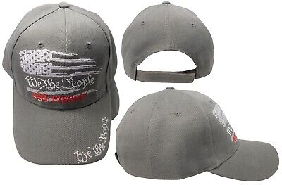 TRUMP 2024 We The People Are Pissed USA Distressed Flag Grey Gray Cap Hat