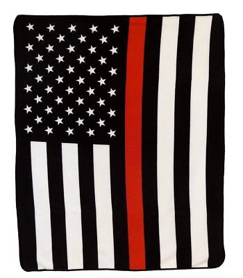 USA American Thin Red Line 50x60in Throw Blanket Fire Department FD