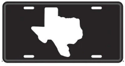 TEXAS BLACK MAP TACTICAL Aluminum Embossed License Plate