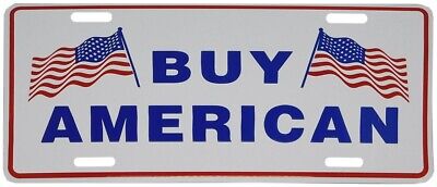 Buy American White 6"x12" Aluminum License Plate