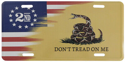 Betsy Ross 2nd Amendment Don't Tread On Me Aluminum 6"x12" License Plate