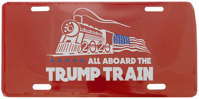 All Aboard The Trump Train 2020 Red 6"x12" Aluminum License Plate