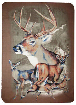 Brown 5 Deer Hunting Redneck 50x60 Polar Fleece Blanket Throw