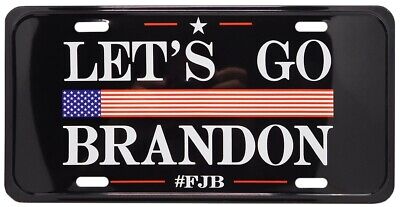 Let's Go Brandon TRUMP 2024 USA #FJB Black 6"x12" Aluminum License Plate