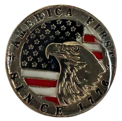 TRUMP 2024 America First Since 1776 USA Eagle Motorcycle Hat Cap lapel Pin