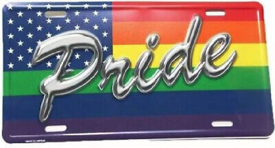 PRIDE LETTERS RAINBOW Aluminum Embossed License Plate