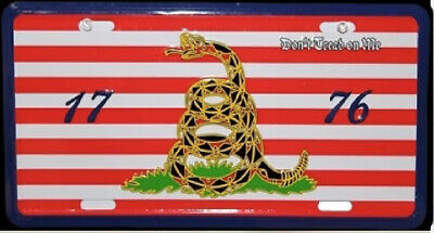 DON'T TREAD ON ME 1776 SONS OF LIBERTY REBELLIOUS STRIPES Embossed License Plate