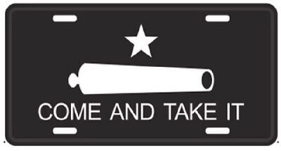 BLACK TEXAS GONZALES CANNON DON'T TREAD ON ME TACTICAL Embossed License Plate