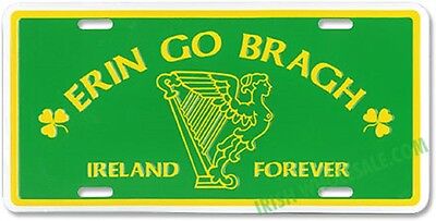 Irish Erin Go Bragh Ireland Forever Green 6"x12" Aluminum License Plate Tag