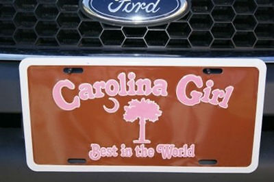 South Carolina Girl SC Brown & Pink 6"x12" Aluminum License Plate Sign