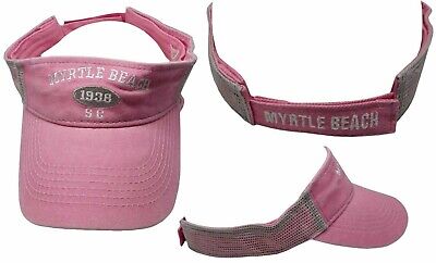 Myrtle Beach 1938 SC Light Pink Washed Cotton Embroidered Visor Cap Hat