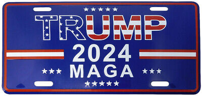 Trump 2024 MAGA Make America Great Again Blue 6"x12" Aluminum License Plate