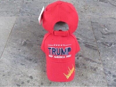 Trump 2024 America First SIGNATURE RED TRUMP Cotton Embroidered Hat Cap