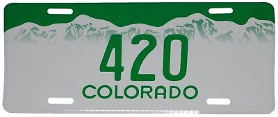 420 Colorado White & Green 6"x12" Aluminum License Plate