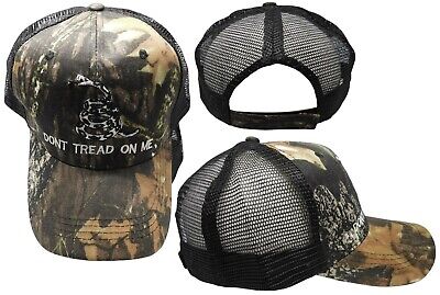 TRUMP 2024 Gadsden Don't Tread On Me Trucker Style Mesh Back Camo Cap Hat