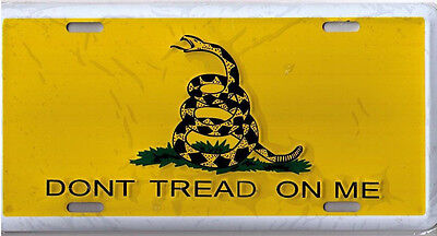 Tea Party Gadsden Don't Tread on me Yellow/Yellow 6"x12" Aluminum License Plate