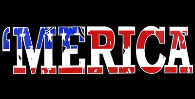 'Merica Black USA Flag Overlay Vinyl Decal Bumper Sticker