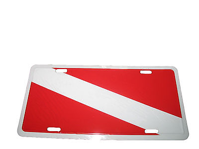 Diver Down Red 6"x12" Aluminum License Plate Tag