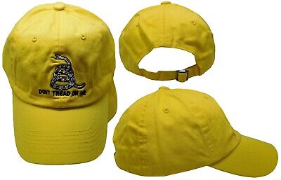 TRUMP 2024 Gadsden DTOM White Snake Light Yellow Washed Cotton Cap Hat