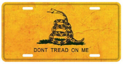 GADSDEN RATTLESNAKE DONT TREAD ON ME VINTAGE Aluminum Embossed License Plate