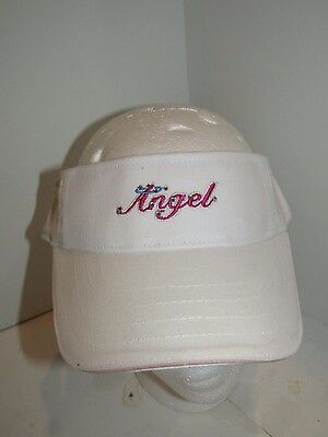 Angel Jewelled Embroidered White Visor