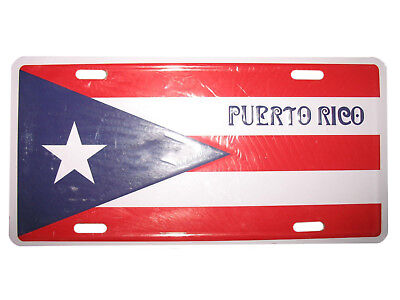 Puerto Rico Rican Lettering 6"x12" Aluminum License Plate Tag