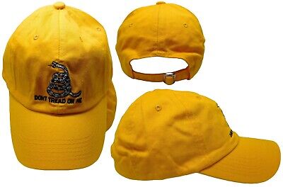 TRUMP 2024 Gadsden DTOM White Snake Dark Yellow Orange Washed Cotton Cap Hat