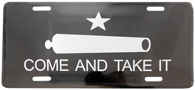 Gonzales Cannon Come And Take It Black 6"x12" Aluminum License Plate