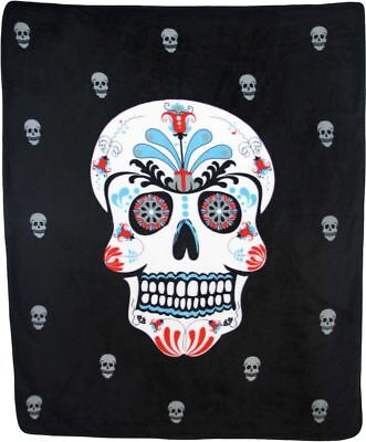 Sugar Skull Day of the Dead 50x60in Throw Blanket Super Soft Plush Fleece