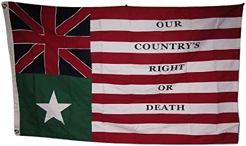 100% Cotton 3x5 Embroidered Baker's San Felipe Right or Death Flag 3'x5' 2 clips