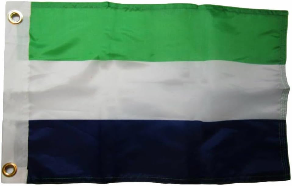 12x18 12"x18" Sierra Leone Country Polyester Motorcycle Boat Flag Grommets