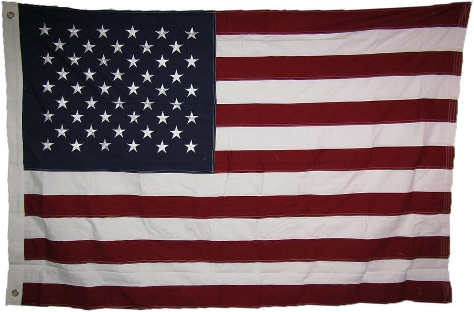 100% Cotton 3x5 ft USA American 50 Star Flag 3'x5' Banner Grommets Embroidered