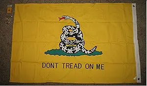 100% Cotton 3x5 Embroidered Gadsden White Tea Party Double Sided Flag with clips