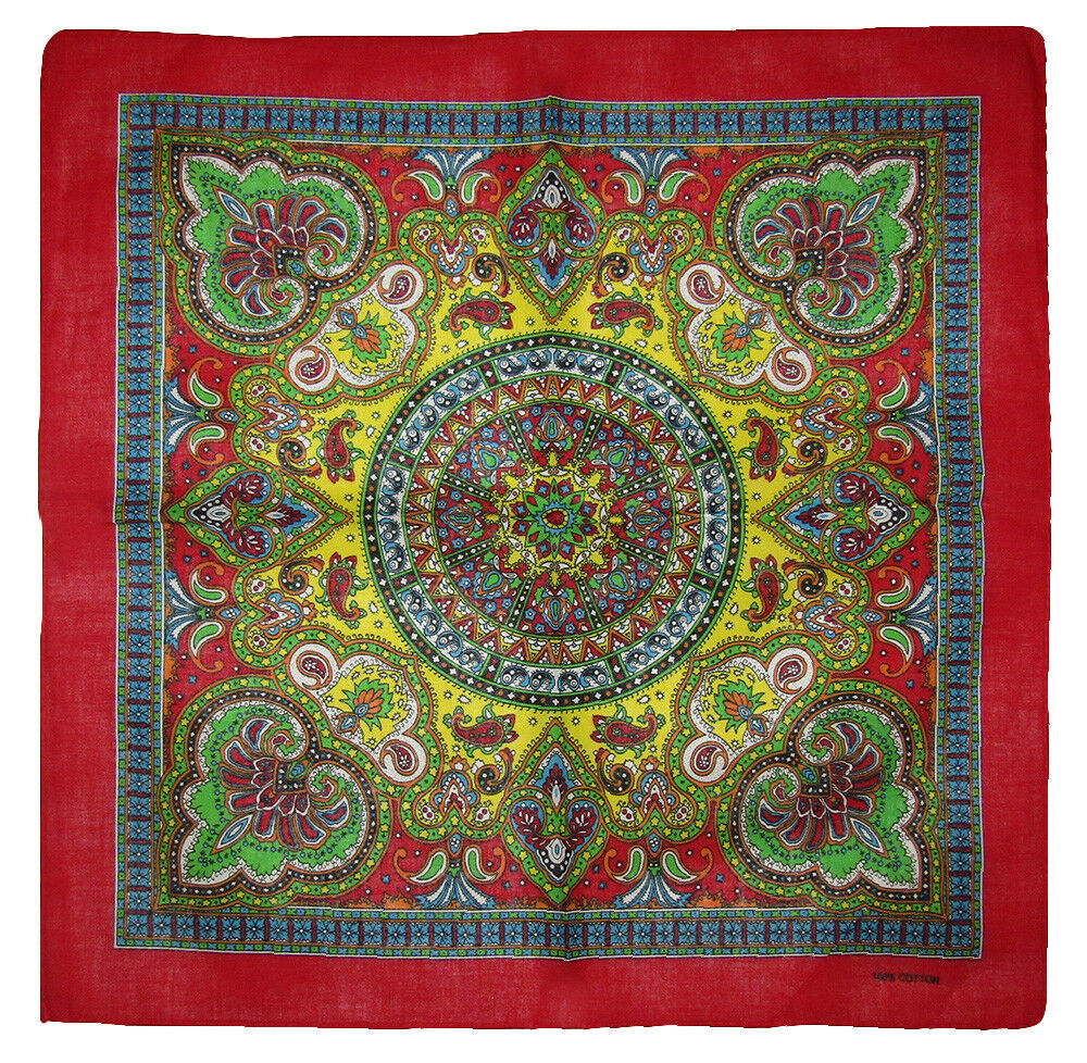 22"x22" 100% Cotton print cotton bandana.