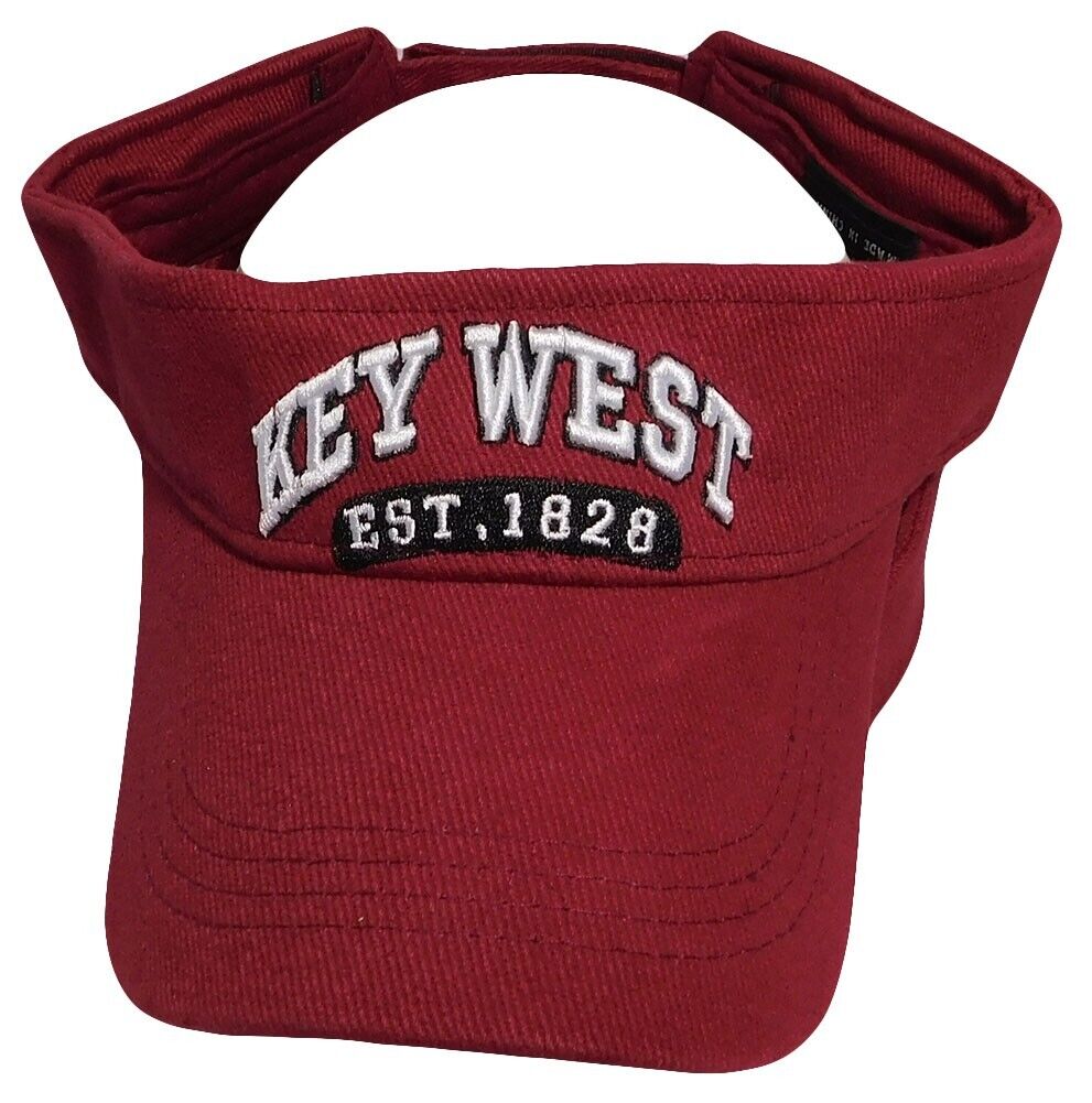 Key Wet Est. 1828 Burgundy Cotton Adjustable Embroidered Cap Hat Visor